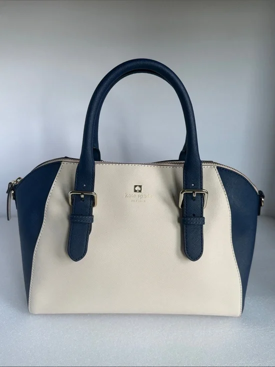 KATE SPADE New York Cove Street Pippa Satchel Pebble French Navy Leather