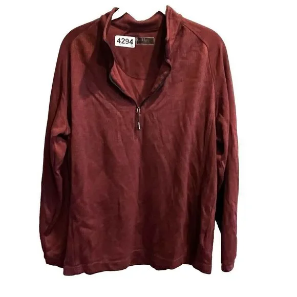 Bolle Pullover Sweater Jacket Men's M Red Maroon 1/4 Zip Golf Outdoors