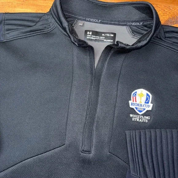 Under Armour Golf Pullover Men XL Black Ryder Cup Whistling Straits ColdGear
