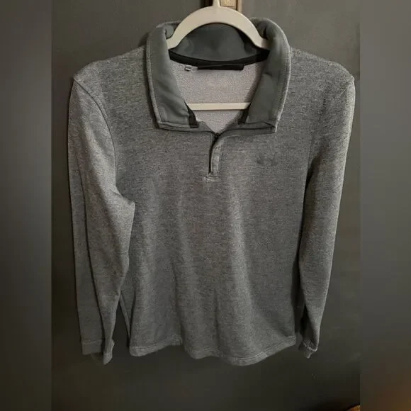 Under Armour Pullover Sweater Quarter Zip Men's Size Small Dark Grey