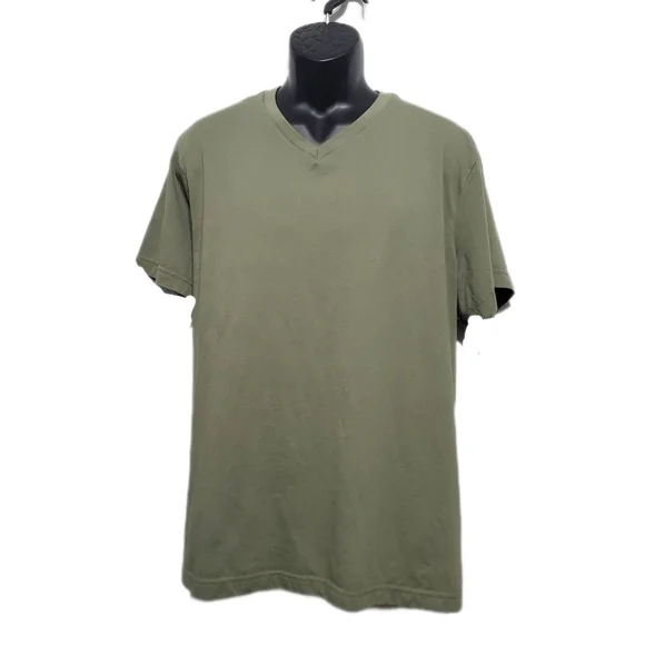 2/$30 George Men's Olive Short Sleeve V-Neck T-Shirt Size 2XL