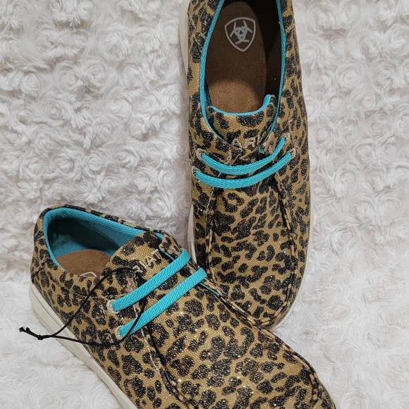 Ariat Youth Kid's 3 Hilo Washed Animal Print Slip On Shoe Loafer NEW