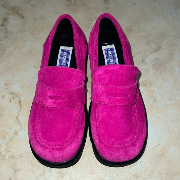 L'Amour suede platform loafer shoes