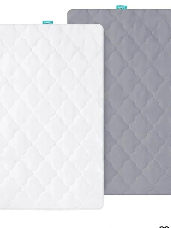 Quilted Mattress Protector - White & Gray