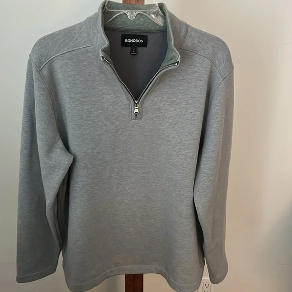 Bonobos 1/4 Zip Pullover Sweater Golf Gray Men’s Size L‎ slim
