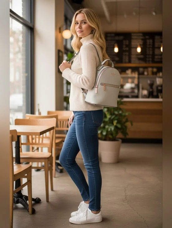 Kate Spade New York ♠️ Perry Small Backpack Smooth Leather Pastel Green
