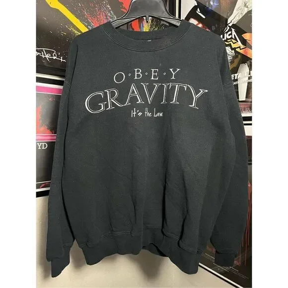 Vintage Y2K Obey Gravity It’s The Law Sweater