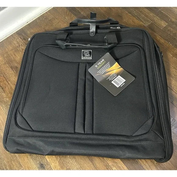 Zegur Premium‎ Black Carry-On Garment Bag Black New With Tags Travel Luggage