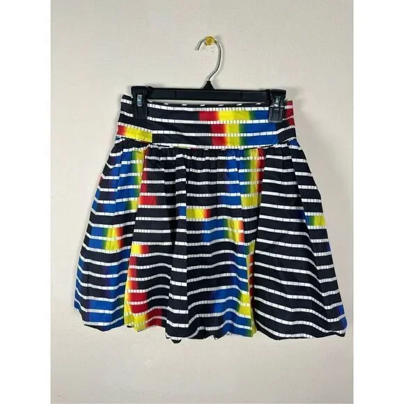 Kate Spade Saturday striped bubble skirt multi color funky fun bright sz 8