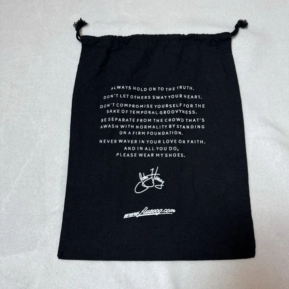 John Fluevog Shoe Dust Bag Black Drawstring Top 14