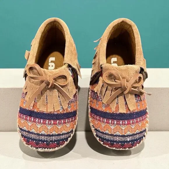 Lamo Kids Fringe Moccasin Booties Size 12-18 mos