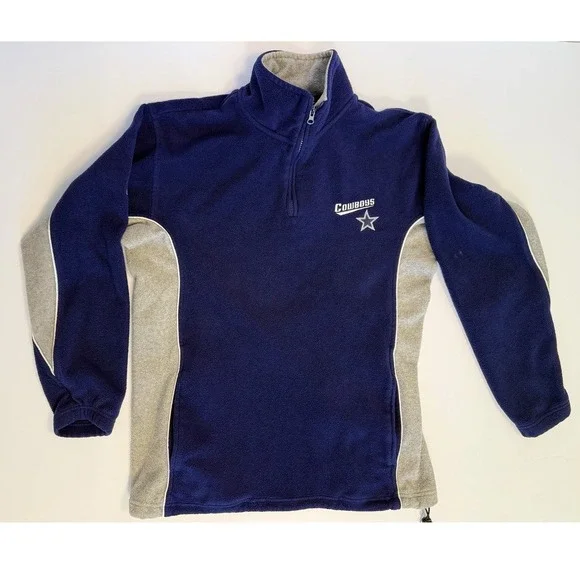 Vintage Dallas Cowboys 1/4‎ Zip Sweatshirt Blue Gray Men's L Pullover NFL