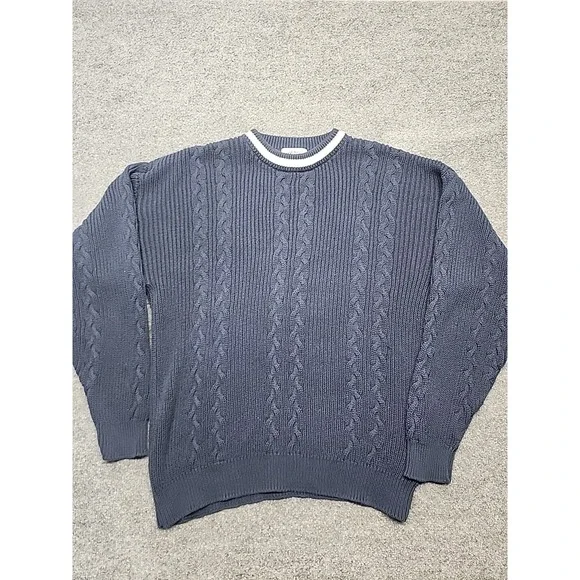 Vintage Dockers cable knit Heavy cotton sweater Mens Size Large