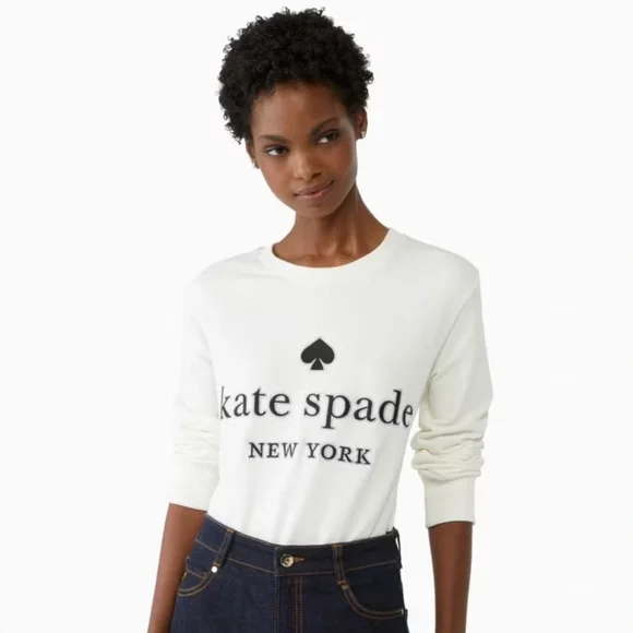 Kate Spade Cream Sweatshirt with Black Logo