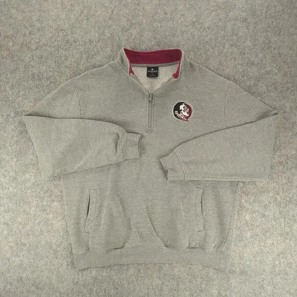 Florida State Seminoles Sweater Mens Large Gray NCAA Football Pullover Colosseum