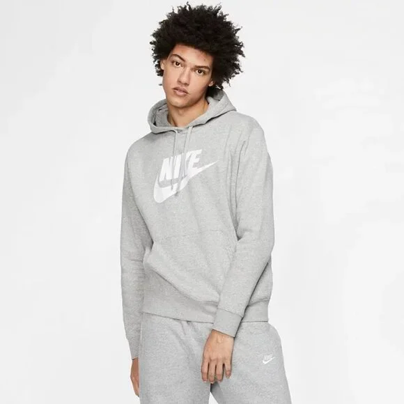 Nike Men's Sportswear Club Pullover Activewear Size M Hoodie Comfort Cozy Gray