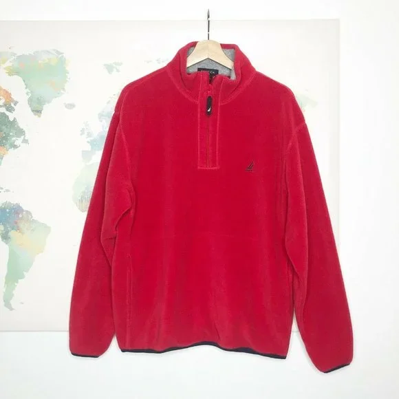 Nautica Fleece Pullover Size Medium M Quarter Zip