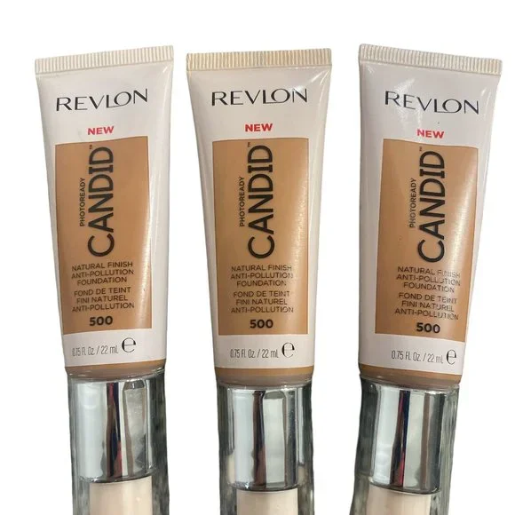 Lot of 3 Revlon PhotoReady Candid Natural Finish Foundation oil free 500
