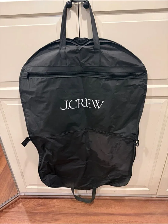 J. Crew Black Garment Bag with Exterior Zip Pocket