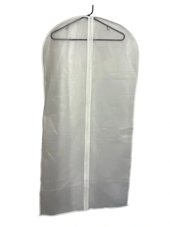 White Garment Bag with Full-Length Zipper - 3 Bags