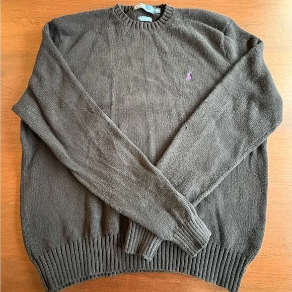 100% cotton polo Ralph Lauren Mens black  Heavy Crew Neck Sweater XXL classic