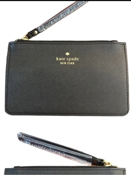 kate spade Black Logo Wristlet Pouch