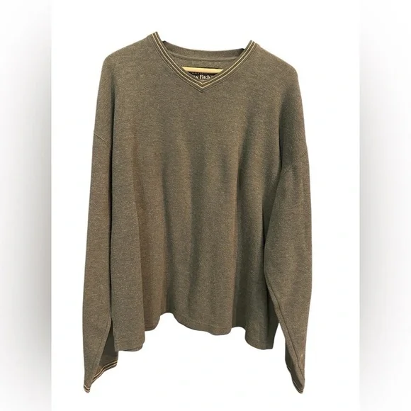 Vintage 90s Abercrombie & Fitch grey v-neck sweater. Size  XXL