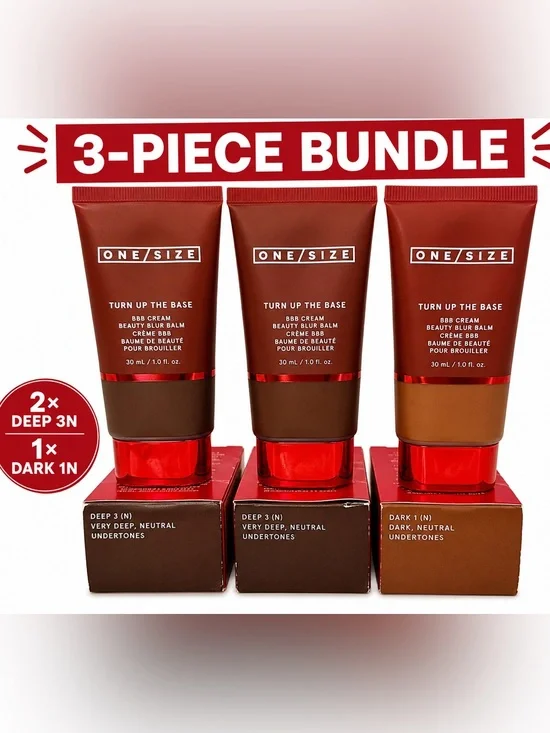 ONE/SIZE Turn Up The Base BBB Cream Bundle 3pc New | 2 Deep 3N + 1 Dark 1N