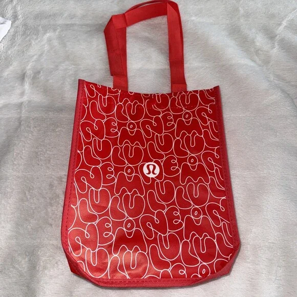 NEW Lululemon Reusable Small Shopping Tote Bag Red  12
