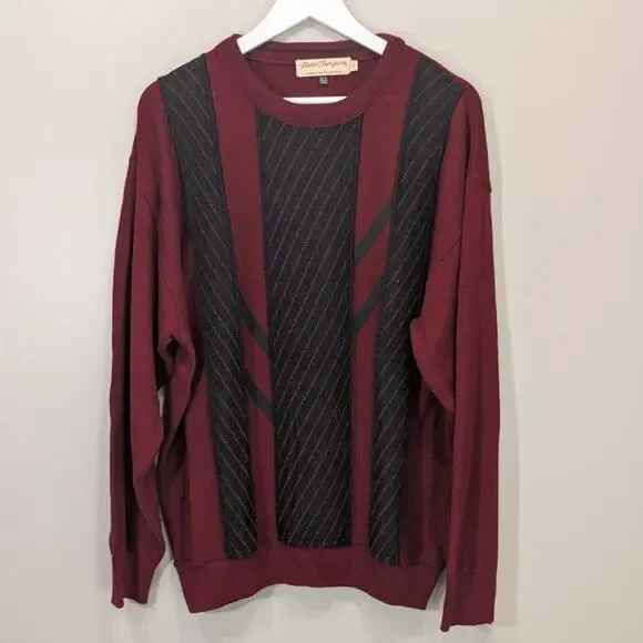 Norm Thompson Sweater 3d Red 90s Retro Vintage Classic Bold Timeless - Size XL
