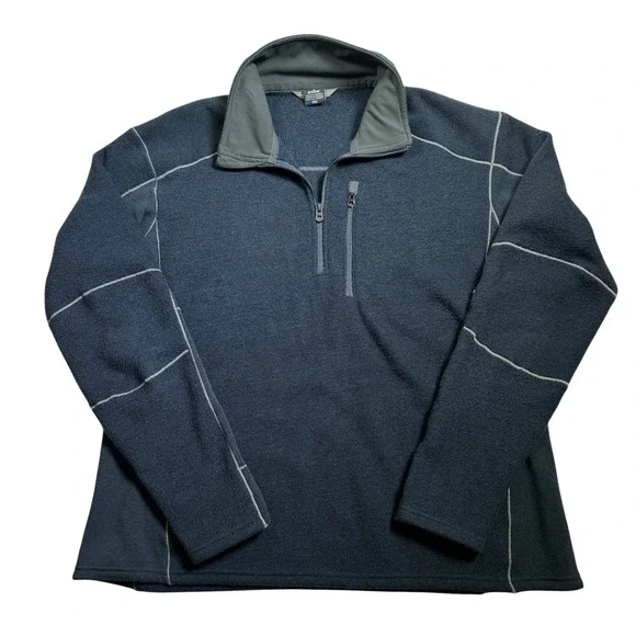 KUHL‎ Revel Quarter Zip Fleece Blue Pullover Sweater Men's XXL 2XL Outdoors