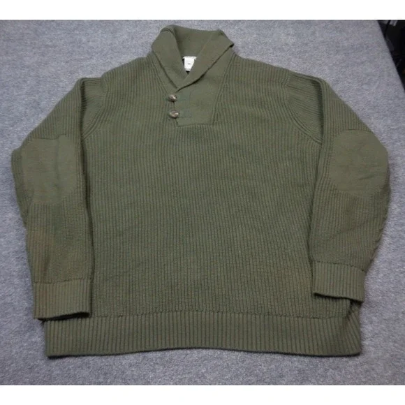 Duluth Brigadier Shawl Collar Sweater Mens 2XL Green Cotton Nylon Wool NWT