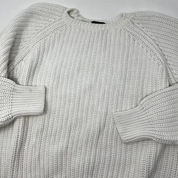 Vintage J.Crew Oarsman Mens XL Heavy Knit Fisherman Sweater Ivory White