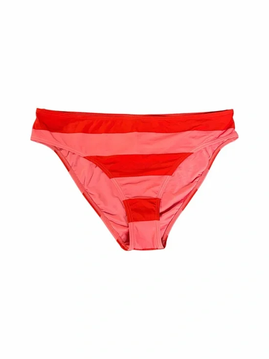 Kate Spade Fresh Tomato Stripe Bikini Bottom XL Pink Red Swim Bottom NWOT