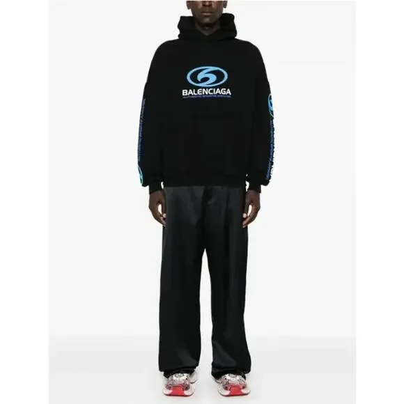 BALENCIAGA  Surfer Logo-Print Hoodie