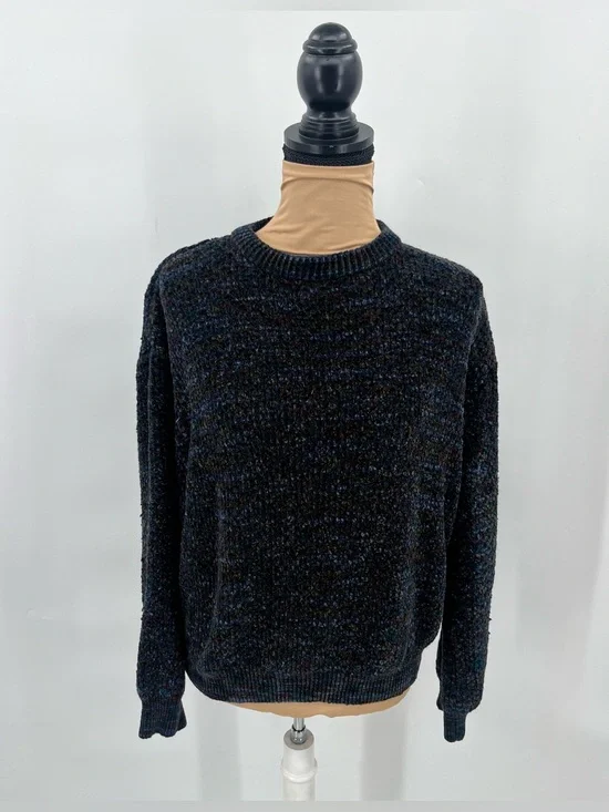 Vintage JHANEBARNES Fisherman Grandpa Core Speckled Wool Blend knit Sweater M