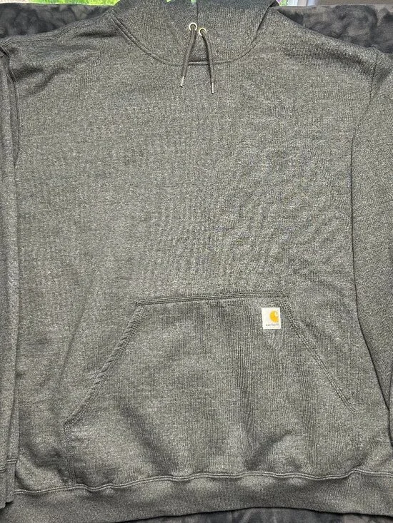 Carhartt Loose Fit Men’S Hoodie Sweatshirt 2Xl Dark Heather Gray Logo Fleece