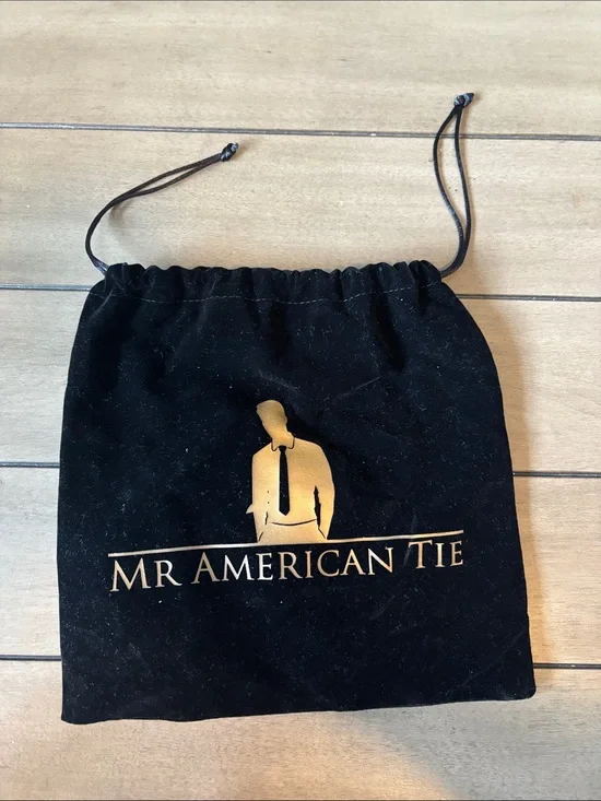 Black Drawstring Tie Dust Bag for Mr American Tie