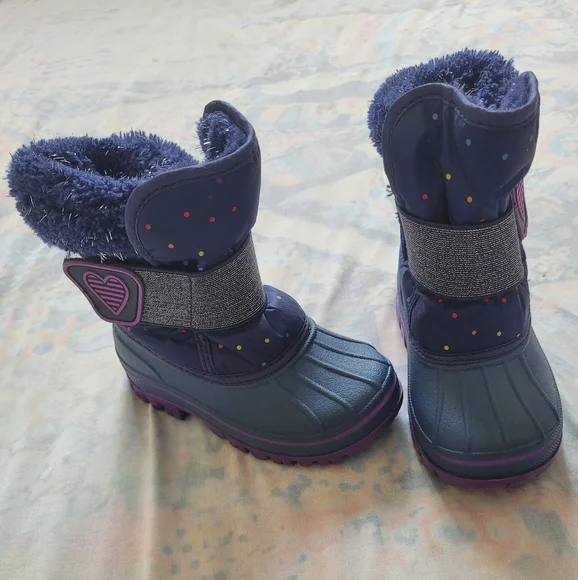 Cat & Jack Girls Blue Thermolite Snow Boots Size 7