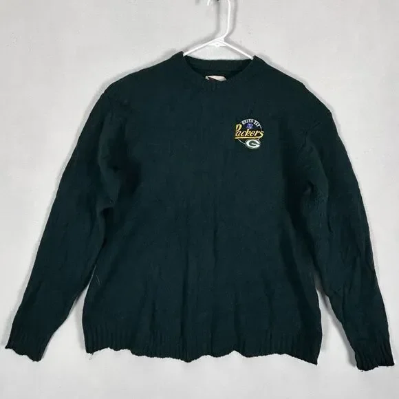 Vintage Proelite Green Bay Packers NFL Football Crewneck Wool Sweater Mens XL