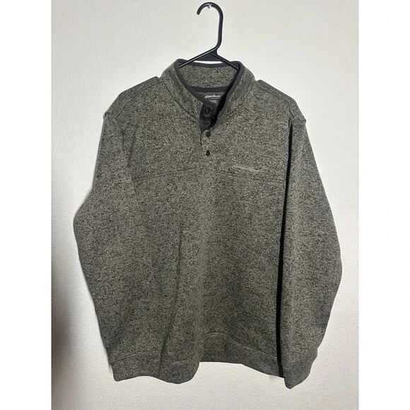 EDDIE BAUER Men’s Radiator Fleece Snap Mock Pullover XL Green