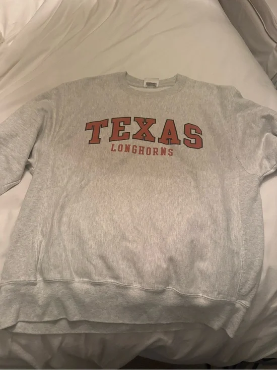 Champion Gray Crewneck with Orange Texas Longhorns Logo
