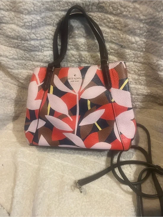 kate spade Pink, Red & Navy Floral Satchel
