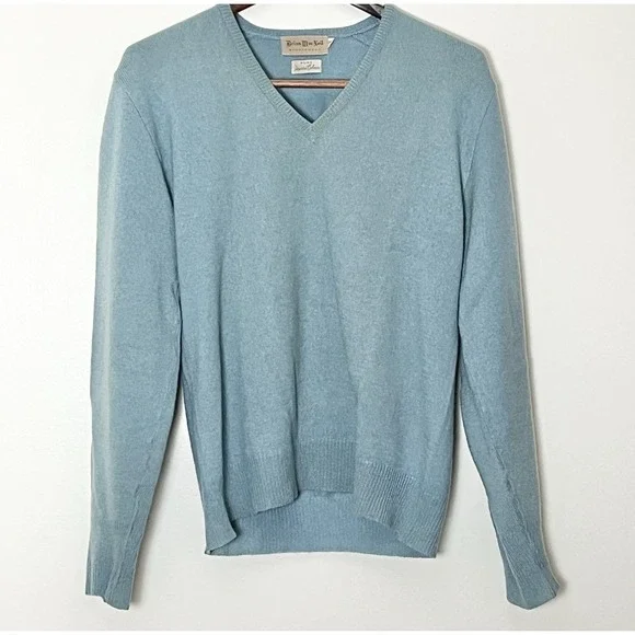 Vintage Brian MacNeil Cashmere Sweater‎ Men's Medium Mint Green Quiet Luxury