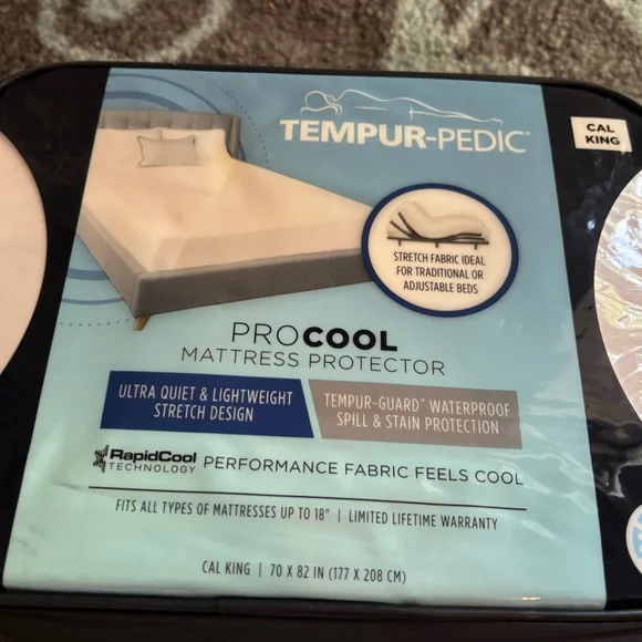 Temper-pedic cool mattress protector New cal king