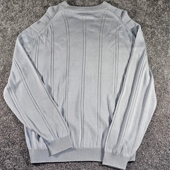 Vintage Pronto Uomo Sweater Mens‎ XL shine Gray Ribbed Cable Knit 90s  Crew Neck