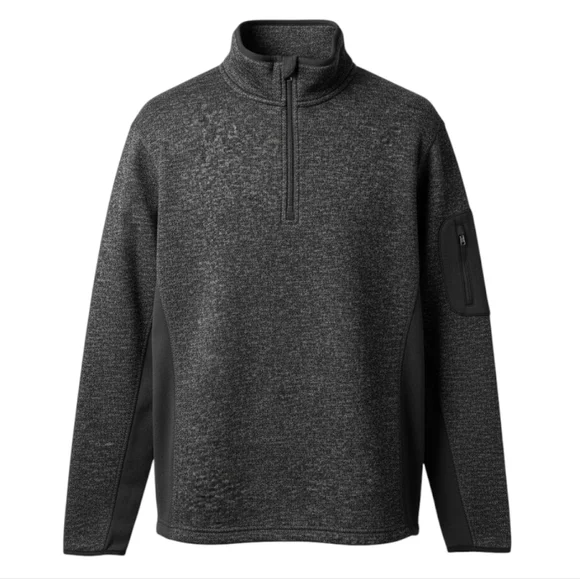 Beverly‎ Hills Polo Club Charcoal Gray Quarter-Zip Pullover Men Athletic Size L