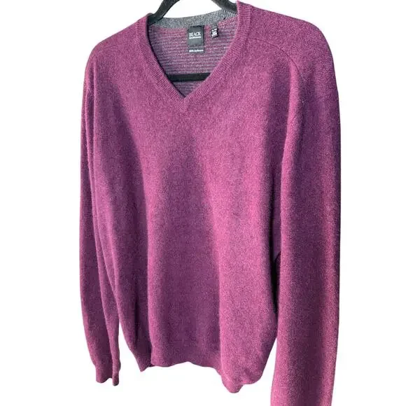 0110 Black Saks Fifth Avenue Cashmere V Neck Sweater XL‎