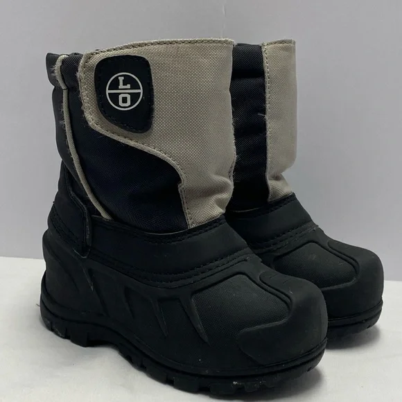 Kids Black and Gray Snow Boots