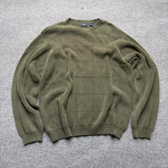 Vtg Arrow‎ green knit sweater men's size large